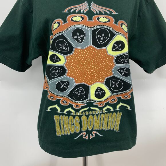 Vintage Kings Dominion Amusement Park T Shirt Womens M Medium Green Made USA - Picture 3 of 11